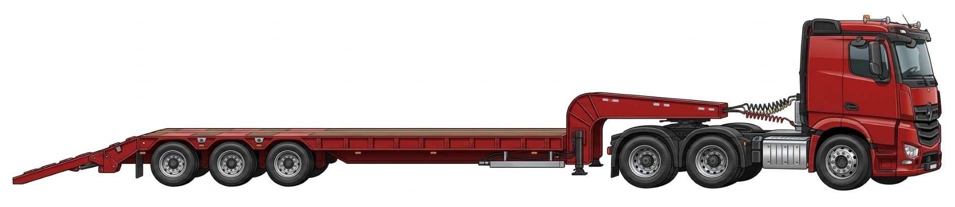 Armada lowboy untuk pengiriman heavy cargo